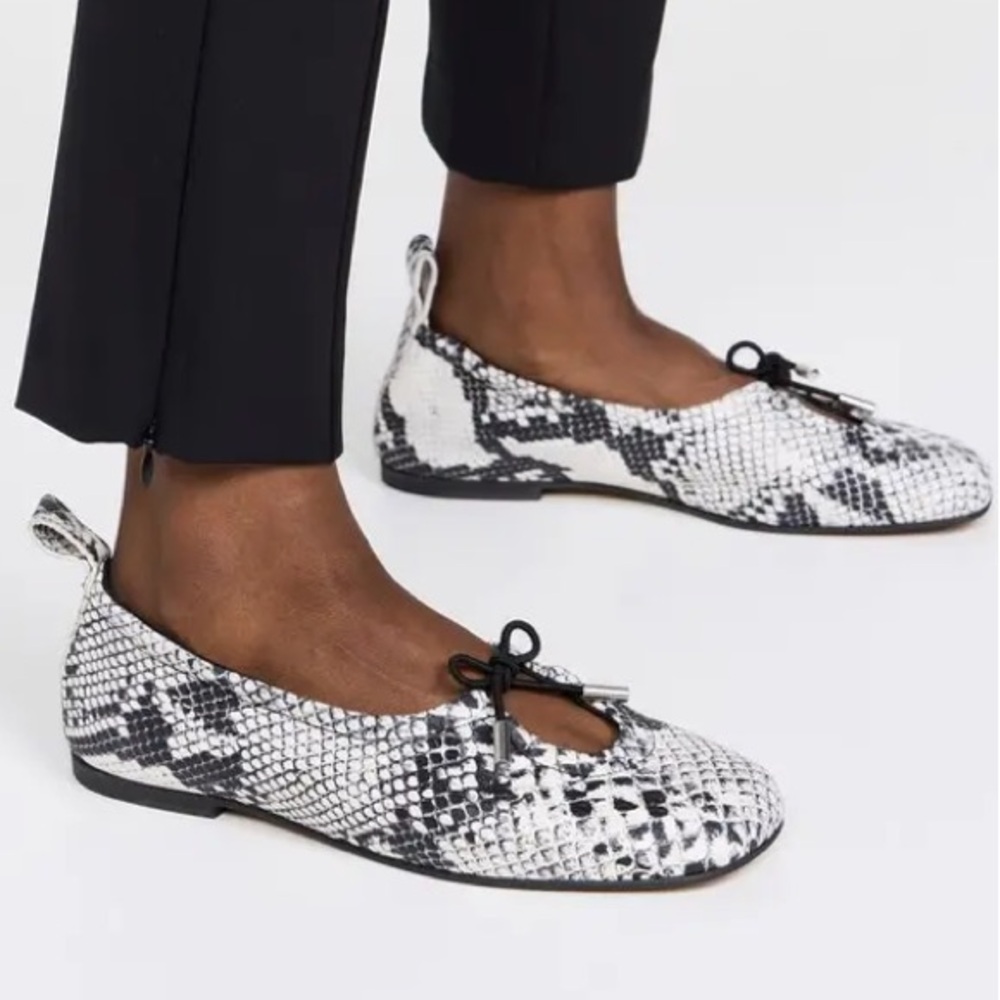 ALOHAS Snake Embossed Rosalind Ballet Flats Made in Portugal 37 NWOT